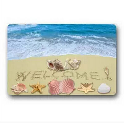 Famdecor Short Plush Material Welcome Beach Printed Door mat