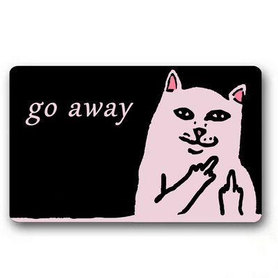 Famdecor Short Plush Material Pale Pink Grumpy Cat Go Away P - Click Image to Close